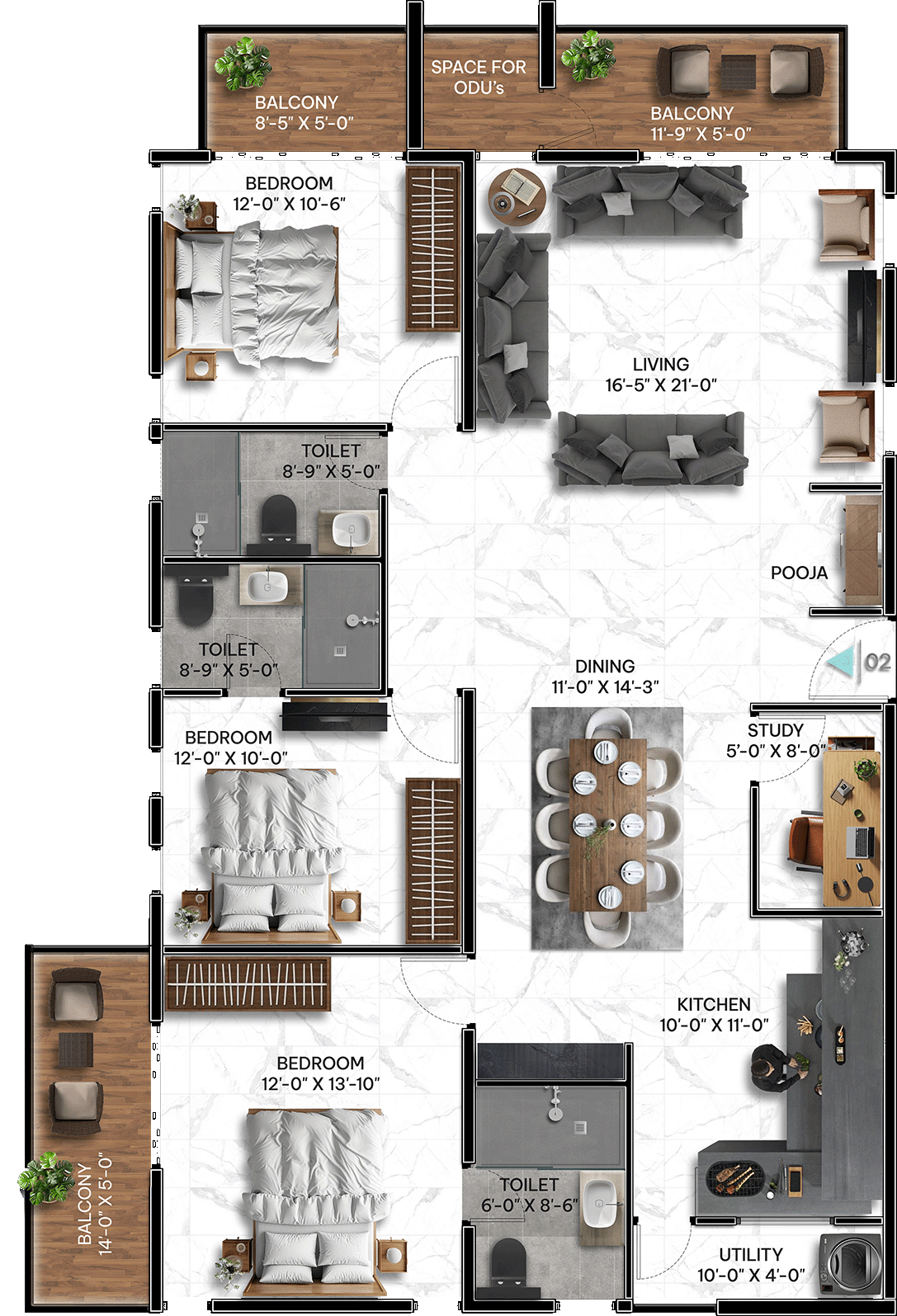 3 Bedrooms Bedrooms, ,3 BathroomsBathrooms,Apartment,Available Floor Plans,1726