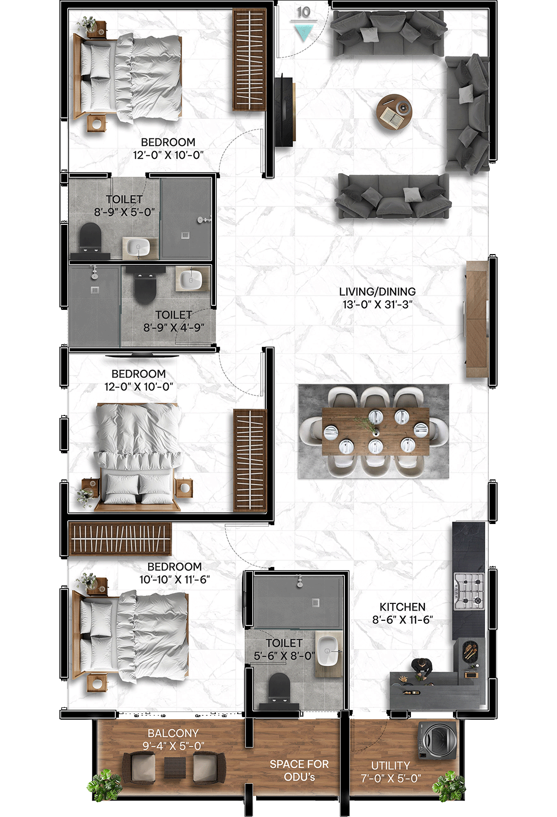 3 Bedrooms Bedrooms, ,3 BathroomsBathrooms,Apartment,Available Floor Plans,1782