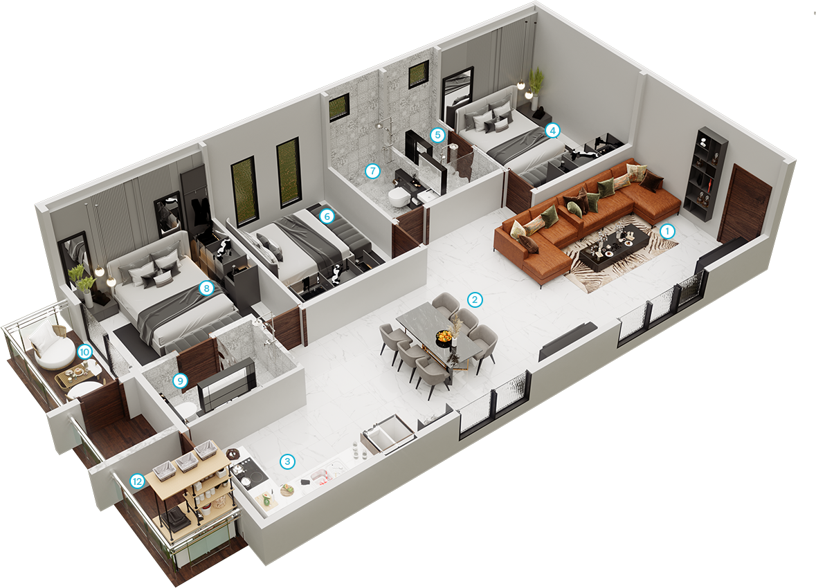 3 Bedrooms Bedrooms, ,3 BathroomsBathrooms,Apartment,Available Floor Plans,1783