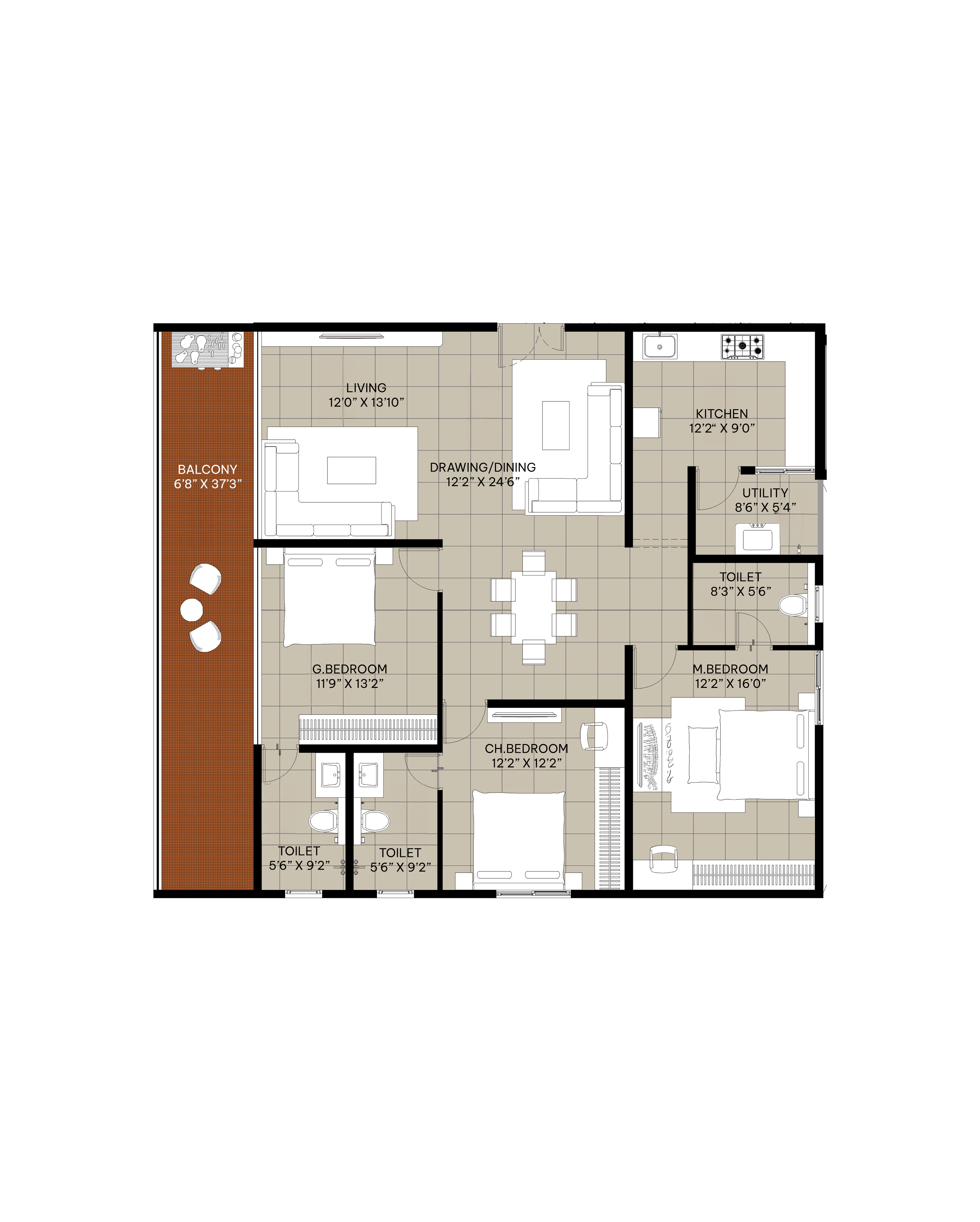 3 Bedrooms Bedrooms, ,3 BathroomsBathrooms,Apartment,Available Floor Plans,1617
