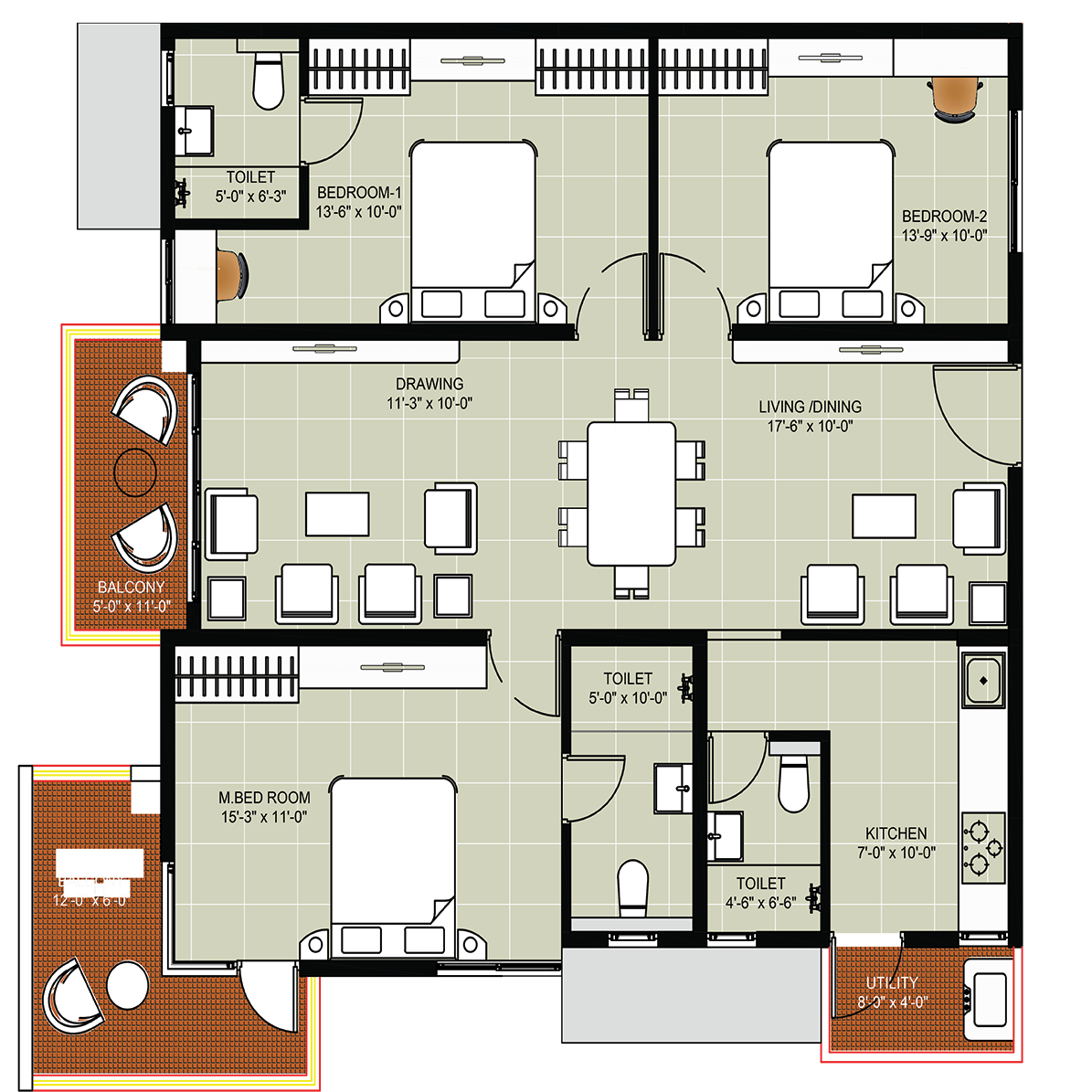 3 Bedrooms Bedrooms, ,3 BathroomsBathrooms,Apartment,Available Floor Plans,1540