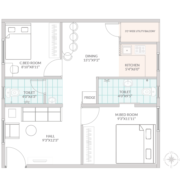 2 Bedrooms Bedrooms, ,2 BathroomsBathrooms,Apartment,Available Floor Plans,1519