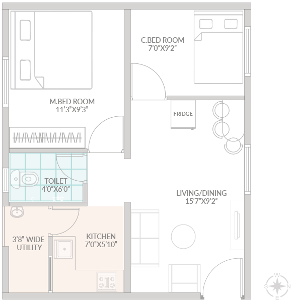 2 Bedrooms Bedrooms, ,1 BathroomBathrooms,Apartment,Available Floor Plans,1163