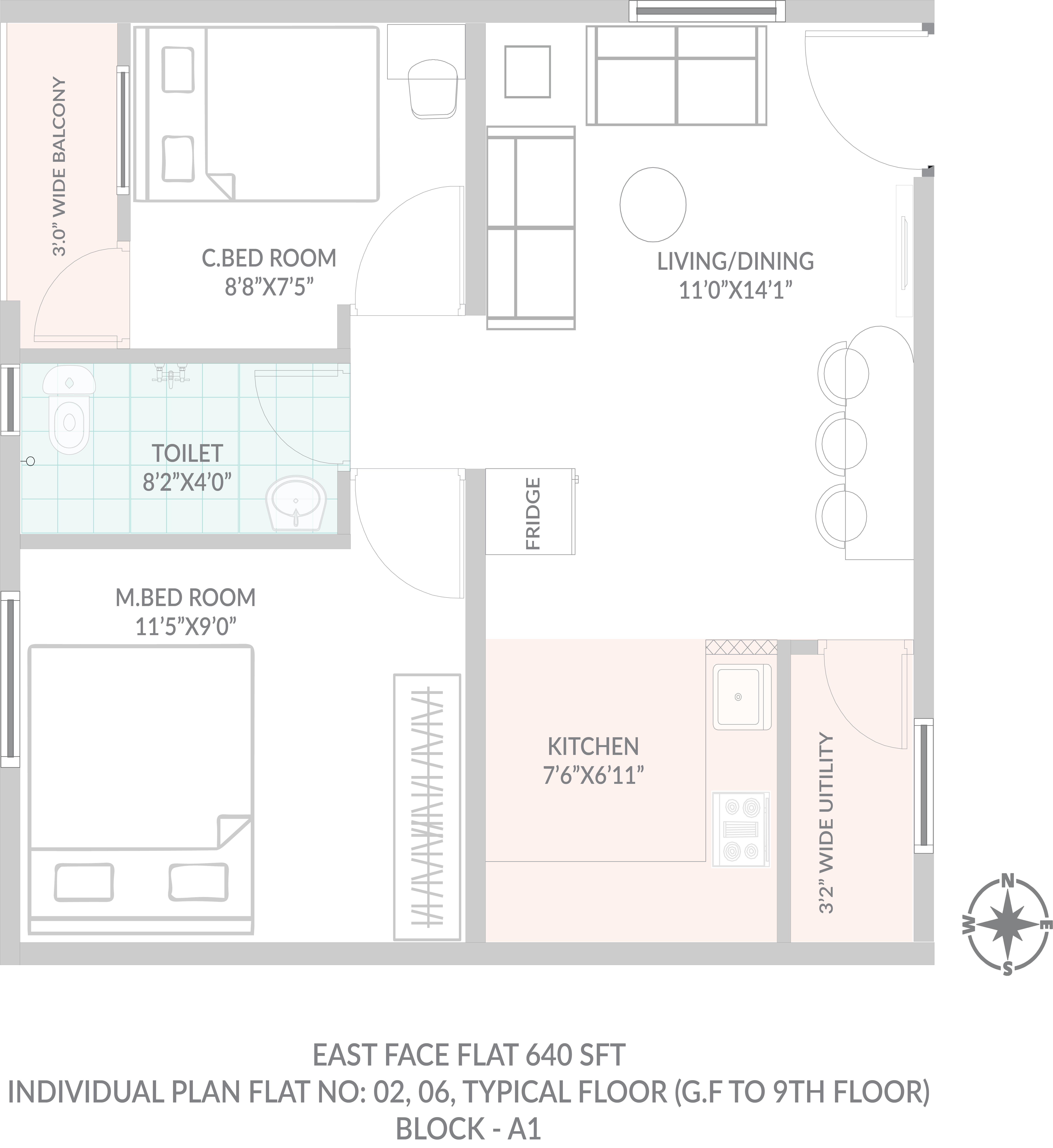 2 Bedrooms Bedrooms, ,1 BathroomBathrooms,Apartment,Available Floor Plans,1502