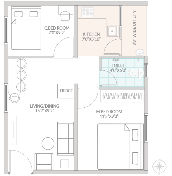 2 Bedrooms Bedrooms, ,1 BathroomBathrooms,Apartment,Available Floor Plans,1230