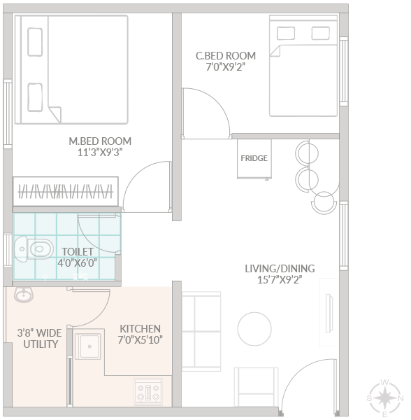 2 Bedrooms Bedrooms, ,1 BathroomBathrooms,Apartment,Available Floor Plans,1251